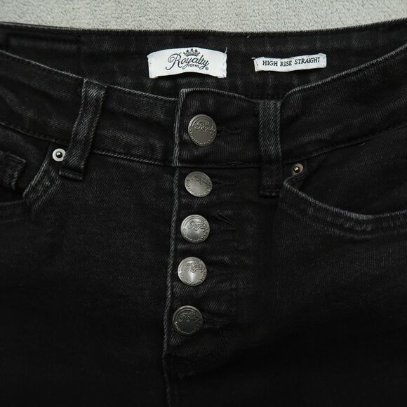 Royalty Jeans Women's Size 4 Faded Black High-Rise Straight Denim 26" Inseam - Picture 2 of 16